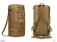 Military Tactical Bag Camping Backpack 60L Sandy Brown 3704014