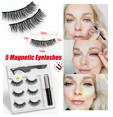 Five Magnetic Eyelashes Eyeliner Tweezers Set I0454BK2