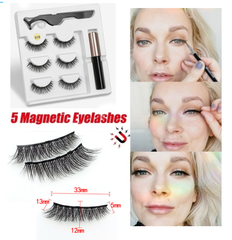 Five Magnetic Eyelashes Eyeliner Tweezers Set I0454BK4