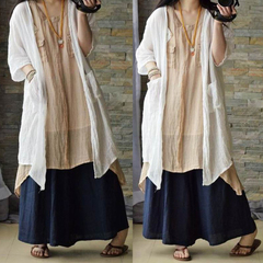 Linen Cardigan Kimono Womens Clothing 4601620