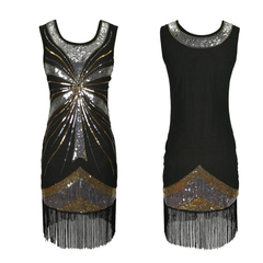 Gatsby Dress Flapper Ball Evening Dresses Size 12-14 J2096SV4