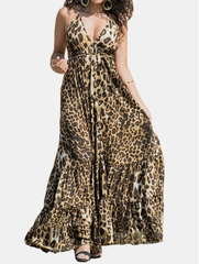 Maxi Dress Leopard Summer Dresses Womens Clothing Size 16-18 J2266DC8