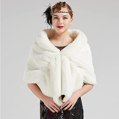Fur Cape Jacket Shawl Wrap Shrug Womens Clothing I0457WT0