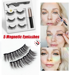 Five Magnetic Eyelashes Eyeliner Tweezers Set I0454BK6