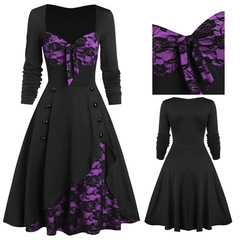 Rockabilly Lace Dress Midi Dresses Womens Clothing Plus Size 16-18 J2110PP8