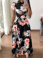 Maxi Dress Ball Dress Summer Floral Dresses Womens Clothing Size 16-18 J1562BK8