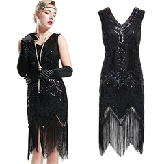 Flapper Dress Ball Dress Evening Dress Womens Clothing Size 14-16 J2165BK5