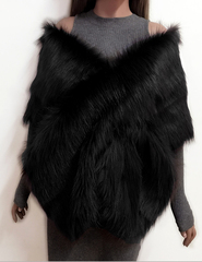 Fur Cape Jacket Shawl Wrap Shrug Womens Clothing I0458BK0