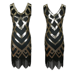 Flapper Dress Gatsby Ball Evening Dress Womens Clothing Size 14-16 J2144BK5
