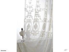A PAIR 1.8M*2.1M Romantic Victoria White Curtain 3610505*2000105