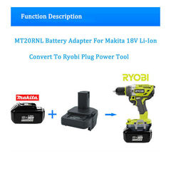 Makita 18V Li-Ion Battery Convert To Ryobi 18V 3655508