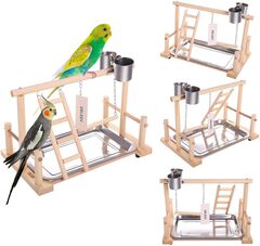 Bird Stand Parrot Cage Toys Playground Wood Perch Gym Playpen Ladder Toy 3661901