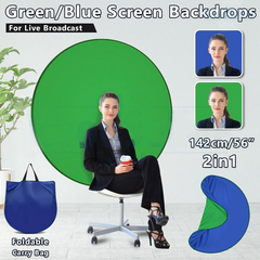 2 in 1 Round Green Blue Backdrop Photography Background Screen 2036302