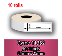 10XDymo Compatible Printing Label 54x25mm 11352*11352+10
