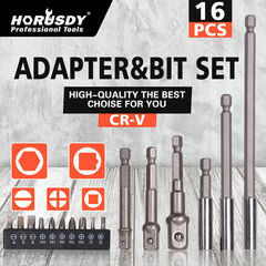 HORUSDY Socket Adapter & Hex Shank Magnetic Extension Set 2037201