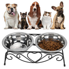 Pet Food Water Bowl Dog Cat Feeder 3664701