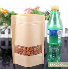 50pcs Kraft Paper Bags Resealable Zip Lock Food Storage Pouches 3663702