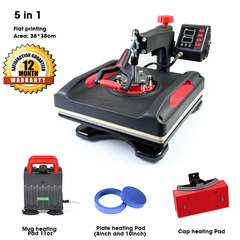 5-In-1 Digital Heat Press Machine Transfer Swivel Sublimation Printer 2041701