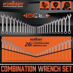 HORUSDY Spanner Wrench Set Duo Metric SAE Combination 2037245